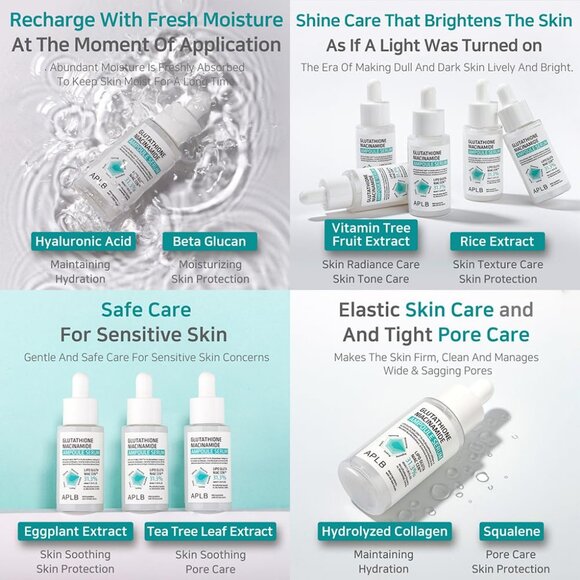 APLB Glutathione Niacinamide Ampoule Serum | LIPO GLUTA NIAC CEN 31.3% 1.35 FL - Picture 8 of 9